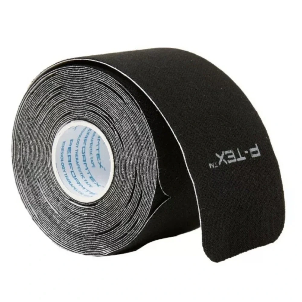 PerformTex Elastic Kinesiology Tape Black 20‎ Pre-Cut Strips 2x10 Latex Free